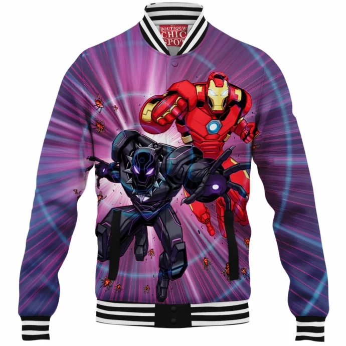 Black Panther Iron Man Baseball Jacket