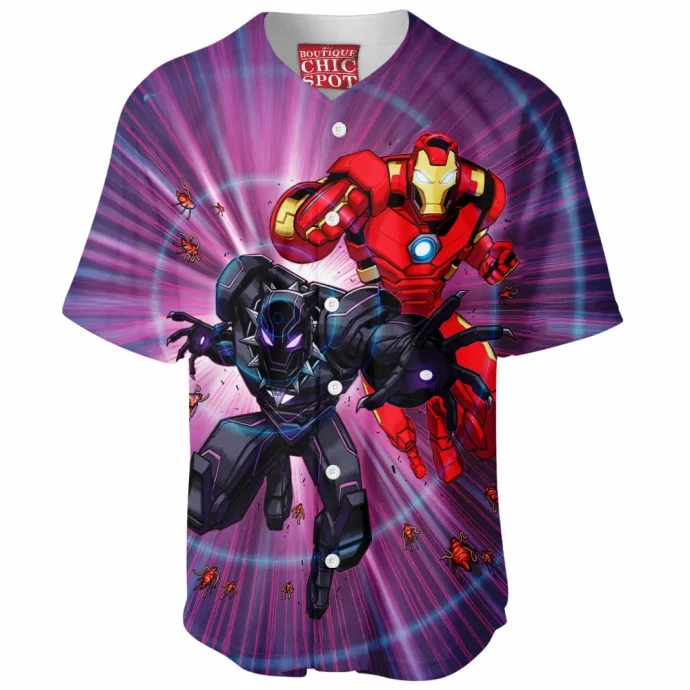 Black Panther Iron Man Baseball Jersey