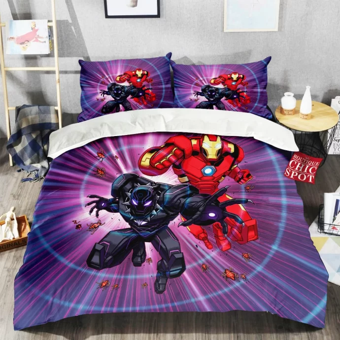 Black Panther Iron Man Bedding Set