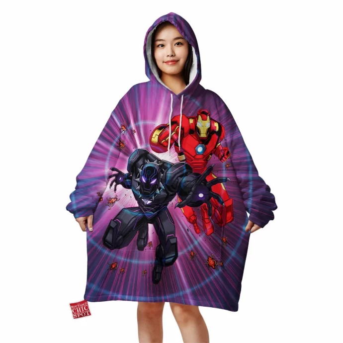 Black Panther Iron Man Blanket Hoodie