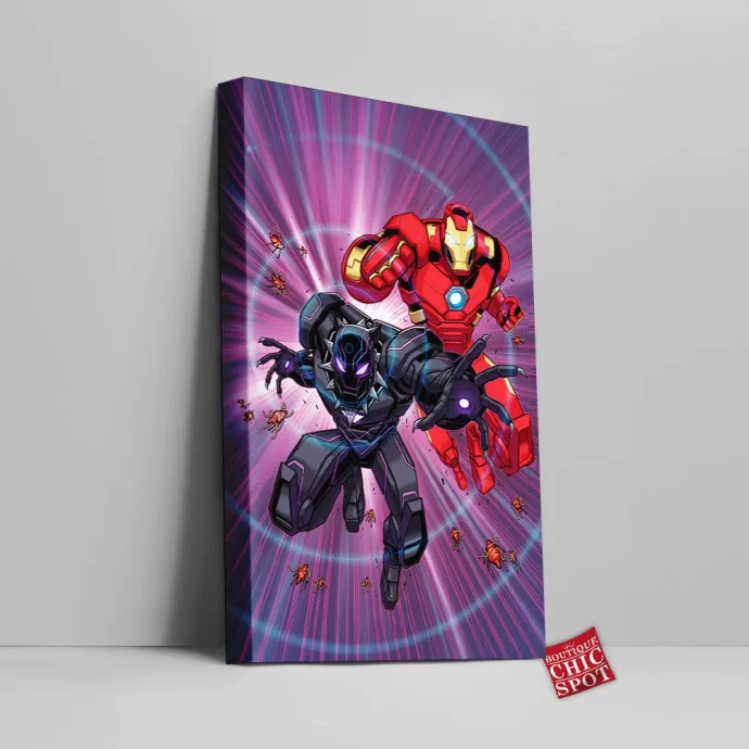 Black Panther Iron Man Canvas Wall Art