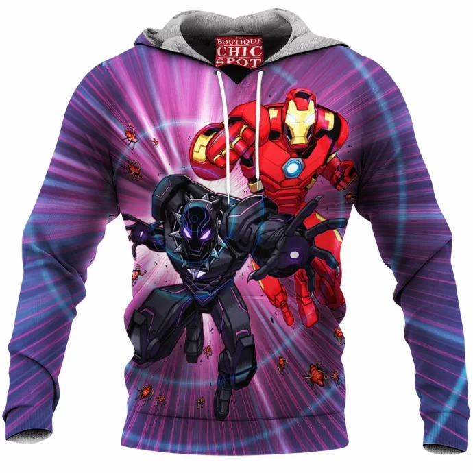 Black Panther Iron Man Fleece Hoodie