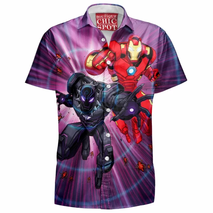 Black Panther Iron Man Hawaiian Shirt