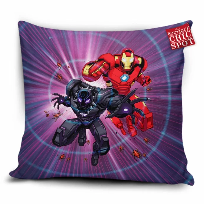 Black Panther Iron Man Pillow Cover