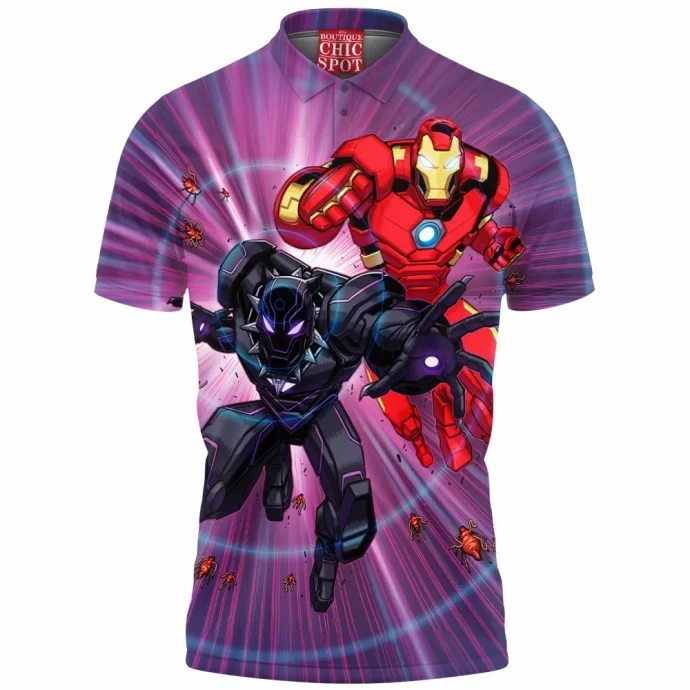 Black Panther Iron Man Polo Shirt