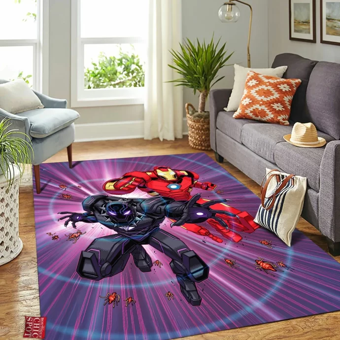 Black Panther Iron Man Rectangle Rug