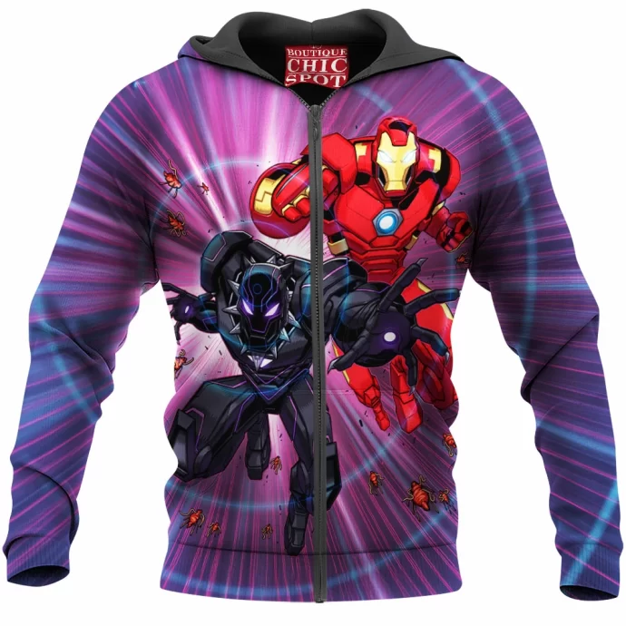 Black Panther Iron Man Zip Hoodie