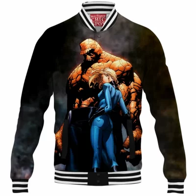 Ben Grimm Baseball-Jacket, Comic Baseball-Jacket, Fantastic Four Baseball-Jacket, The Invisible Woman Baseball-Jacket, The Thing Baseball-Jacket