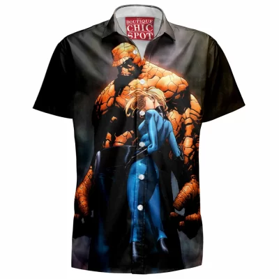Ben Grimm Hawaiian-Shirt, Comic Hawaiian-Shirt, Fantastic Four Hawaiian-Shirt, The Invisible Woman Hawaiian-Shirt, The Thing Hawaiian-Shirt