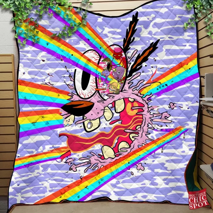 Courage the Cowardly Dog Quilt Blanket