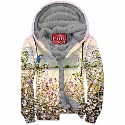 Abstract Zip-Fleece-Hoodie