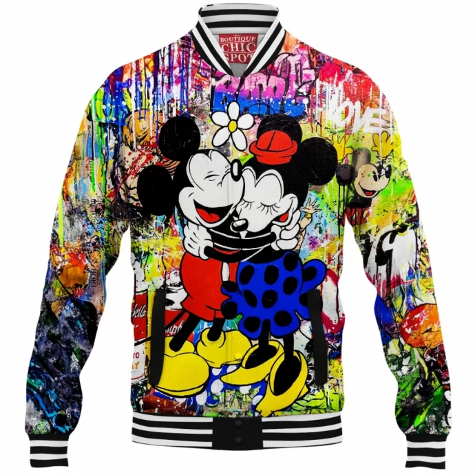 Mickey Mouse and Minnie Mouse Baseball Jacket