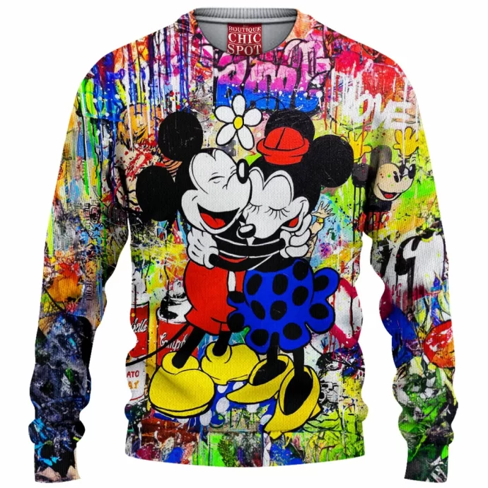 Mickey Mouse and Minnie Mouse Knitted Sweater