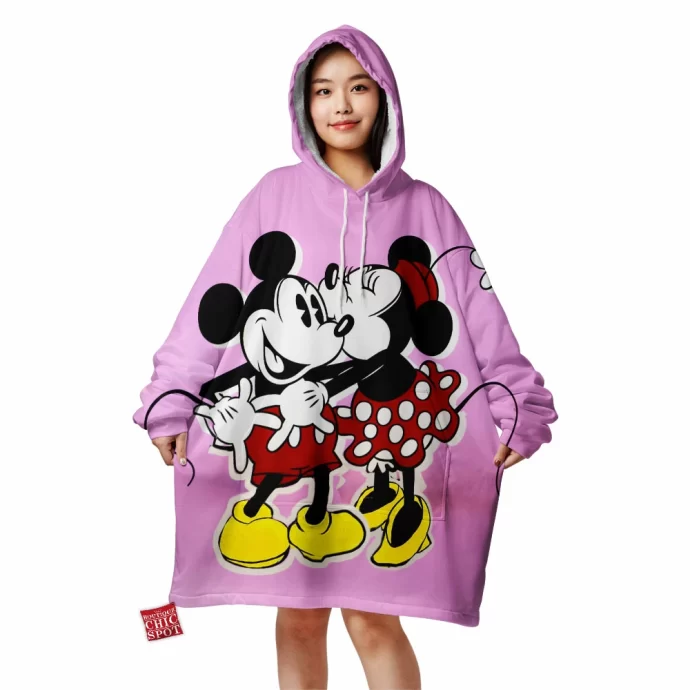 Mickey Mouse and Minnie Mouse Blanket Hoodie