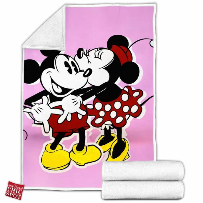 Mickey Mouse and Minnie Mouse Fleece Blanket