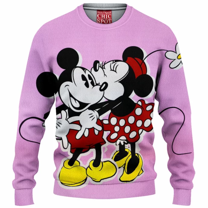 Mickey Mouse and Minnie Mouse Knitted Sweater