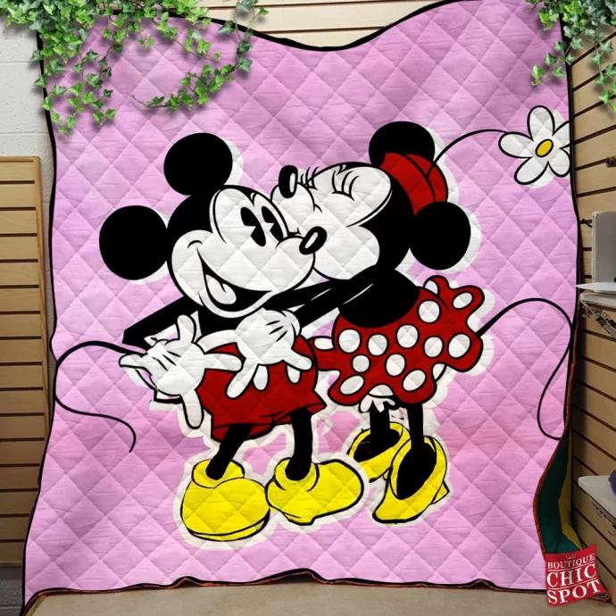 Mickey Mouse and Minnie Mouse Quilt Blanket