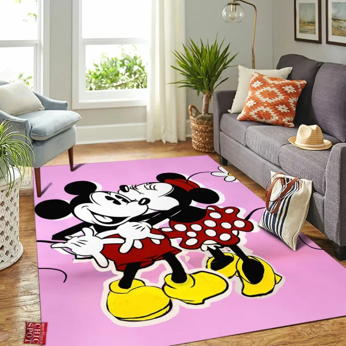 Mickey Mouse and Minnie Mouse Rectangle Rug