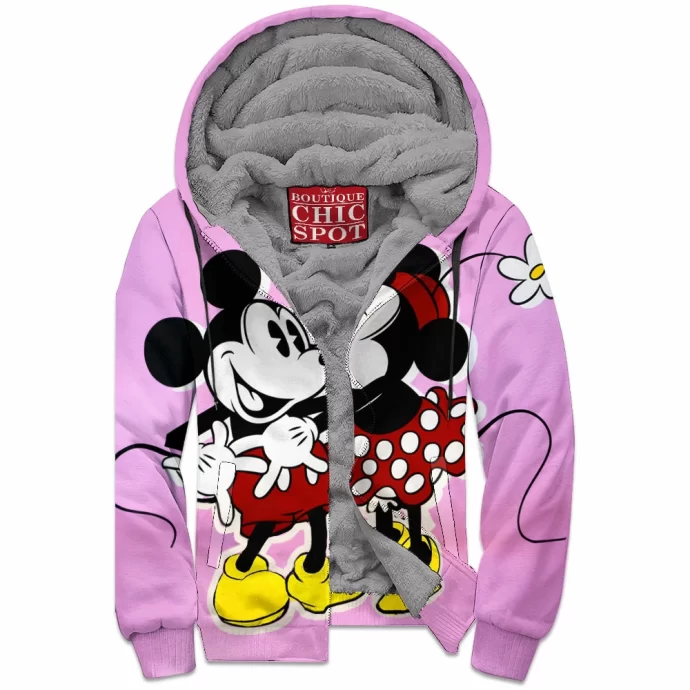 Mickey Mouse and Minnie Mouse Zip Fleece Hoodie