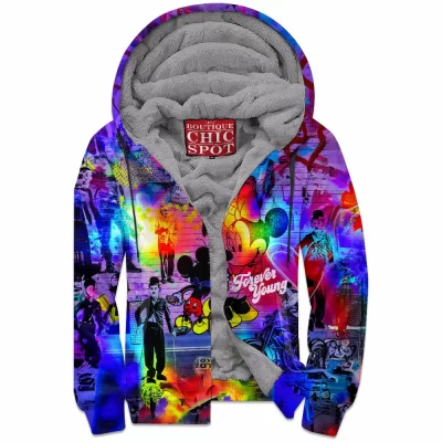 Abstract Zip-Fleece-Hoodie