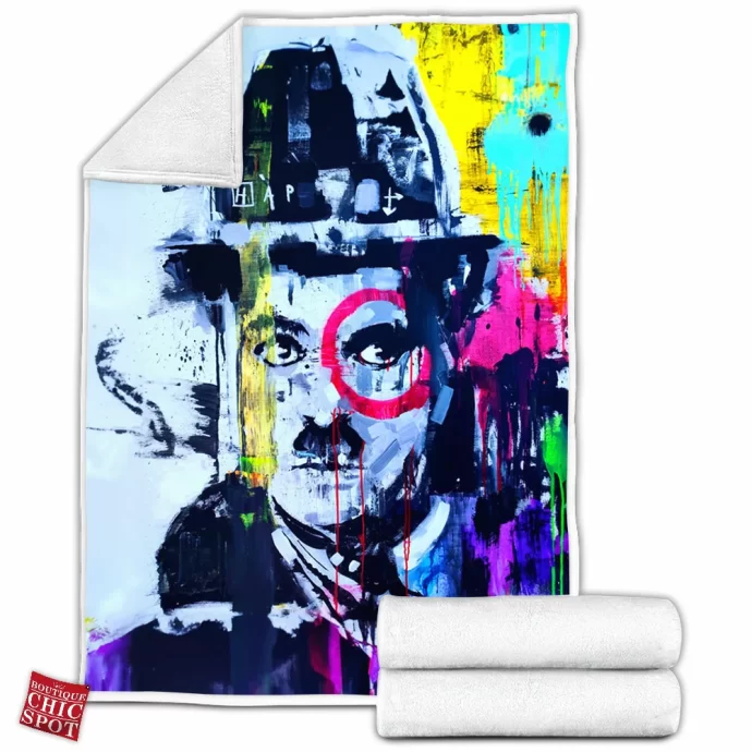 Charlie Chaplin Fleece Blanket