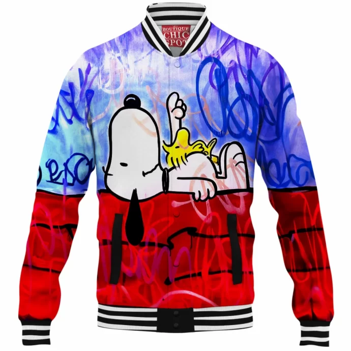 Snoopy and Woodstock Baseball Jacket