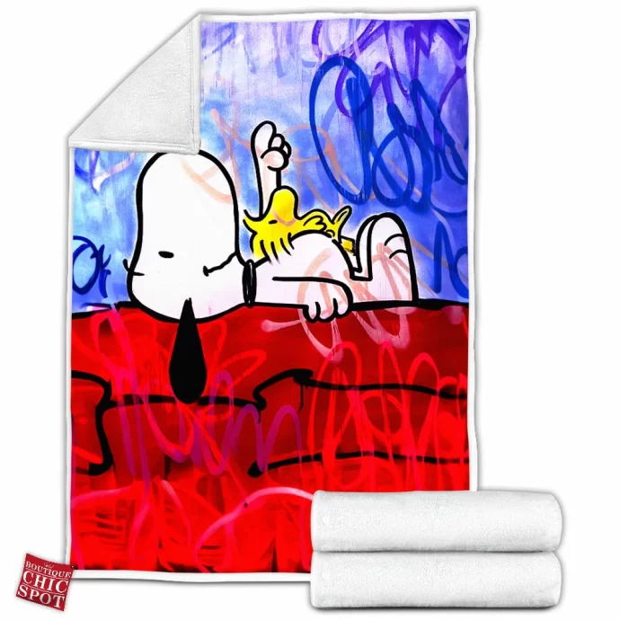 Snoopy and Woodstock Fleece Blanket