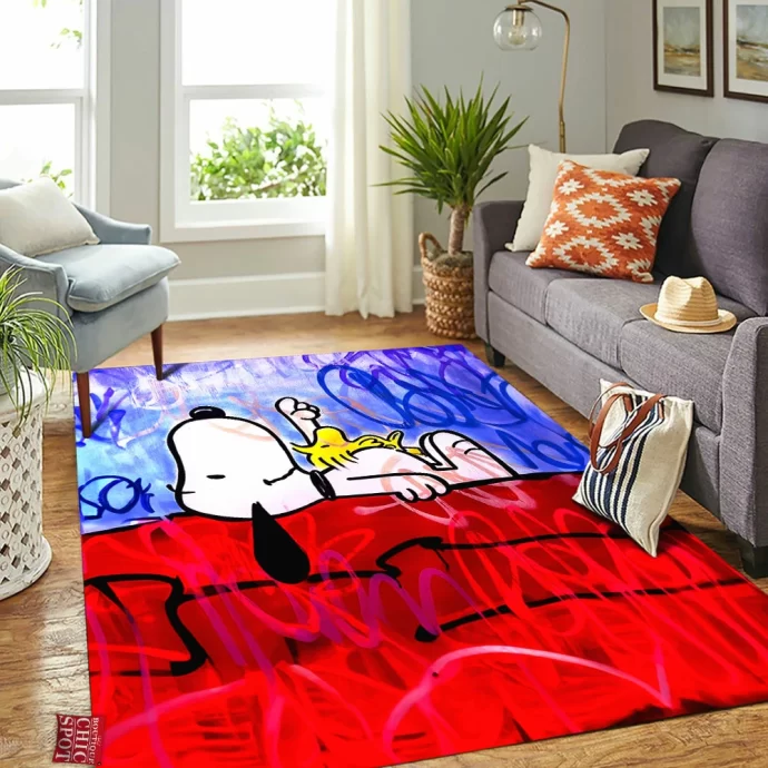 Snoopy and Woodstock Rectangle Rug