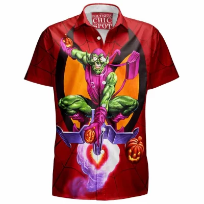 Comic Hawaiian-Shirt, Green Goblin Hawaiian-Shirt