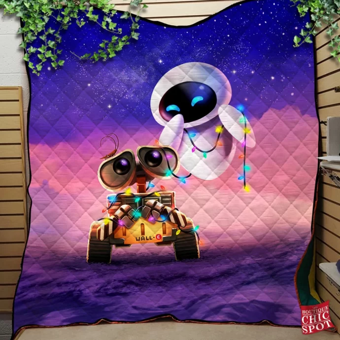 Eve And Wall-e Quilt Blanket