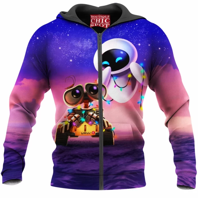 Eve And Wall-e Zip Hoodie