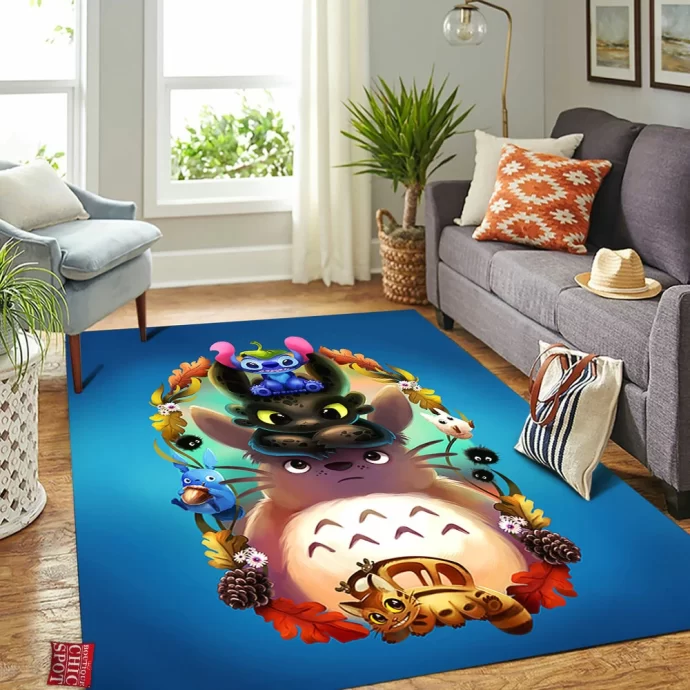 Stitch Toothless Totoro Rectangle Rug