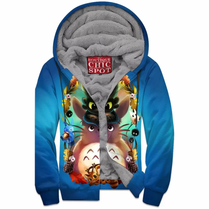 Stitch Toothless Totoro Zip Fleece Hoodie