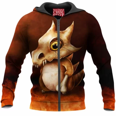 Anime Zip-Hoodie, Cubone Zip-Hoodie, Pokemon Zip-Hoodie