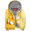 Anime Zip-Fleece-Hoodie, Pokemon Zip-Fleece-Hoodie, Psyduck Zip-Fleece-Hoodie