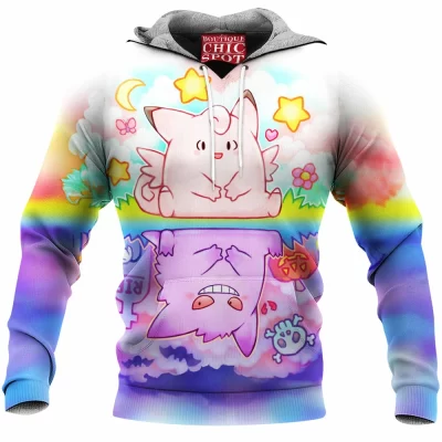 Anime Fleece-Hoodie, Clefable Fleece-Hoodie, Gengar Fleece-Hoodie, Pokemon Fleece-Hoodie