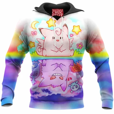 Anime Hoodie, Clefable Hoodie, Gengar Hoodie, Pokemon Hoodie