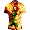 Comic Polo Shirt, Phoenix Polo Shirt, X-men Polo Shirt