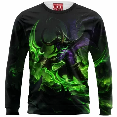 Illidan Stormrage Zip Sweatshirt, World of Warcraft Zip Sweatshirt, Game Zip Sweatshirt