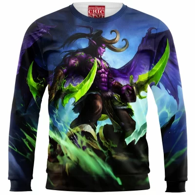 Illidan Stormrage Zip Sweatshirt, World of Warcraft Zip Sweatshirt, Game Zip Sweatshirt
