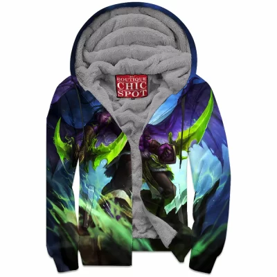 Game Zip-Fleece-Hoodie, Illidan Stormrage Zip-Fleece-Hoodie, Dota Zip-Fleece-Hoodie, Warcraft Zip-Fleece-Hoodie