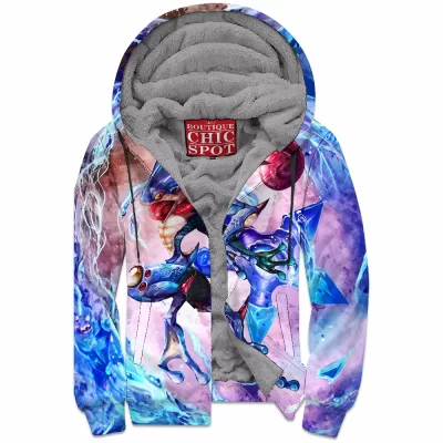 Anime Zip-Fleece-Hoodie, Greninja Zip-Fleece-Hoodie, Pokemon Zip-Fleece-Hoodie