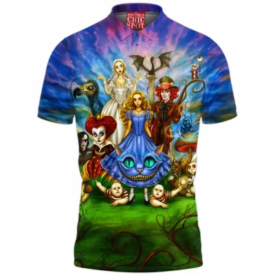 Alice In Wonderland Polo Shirt, Animation Polo Shirt, Disney Polo Shirt