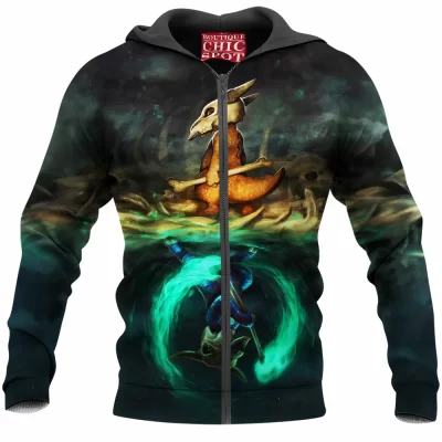 Anime Zip-Hoodie, Cubone Zip-Hoodie, Pokemon Zip-Hoodie