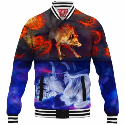 Anime Baseball-Jacket, Fantasy Baseball-Jacket, Fox Baseball-Jacket, Ninetales Baseball-Jacket