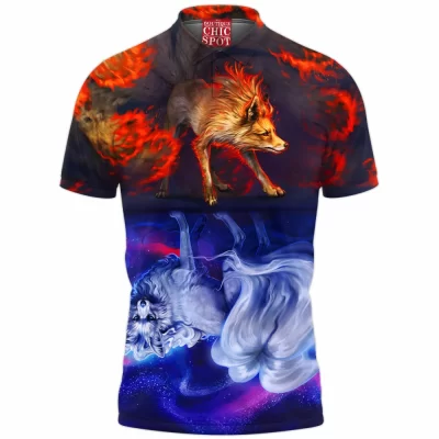 Anime Polo Shirt, Fantasy Polo Shirt, Fox Polo Shirt, Ninetales Polo Shirt