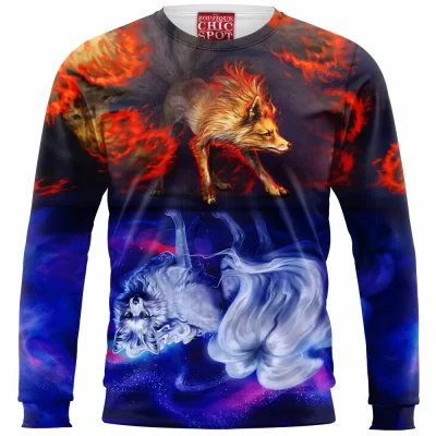 Ninetales Zip Sweatshirt, Animal Zip Sweatshirt, Fox Zip Sweatshirt