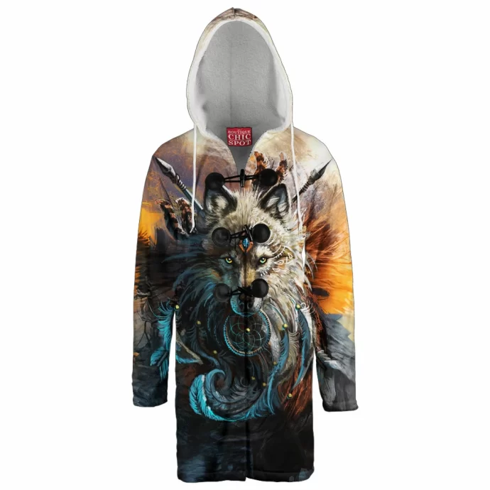 Wolf Hooded Cloak Coat