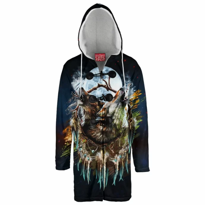 Wolf Hooded Cloak Coat