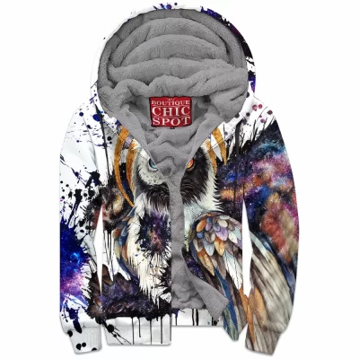 Owl Zip-Fleece-Hoodie